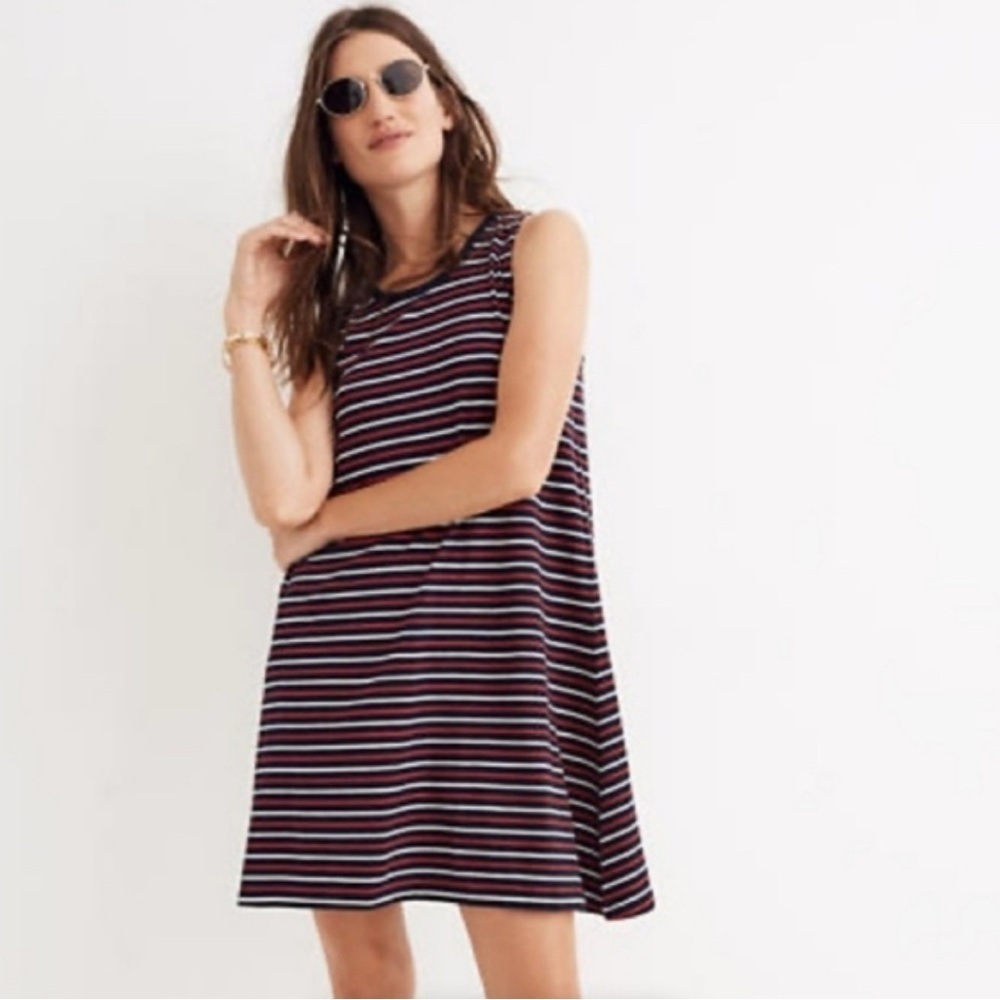 Madewell Highpoint Tank Dress in Franklin Stripe Size XS Preppy Nautical Relaxed